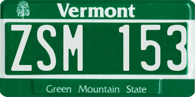 VT license plate ZSM153