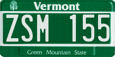 VT license plate ZSM155