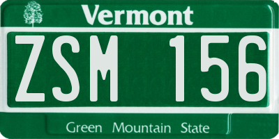 VT license plate ZSM156