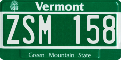 VT license plate ZSM158