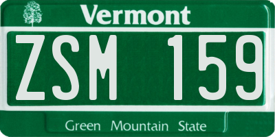 VT license plate ZSM159