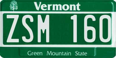 VT license plate ZSM160
