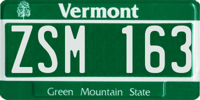 VT license plate ZSM163