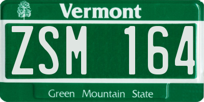 VT license plate ZSM164