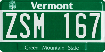 VT license plate ZSM167
