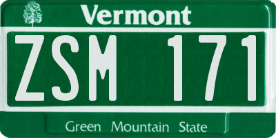 VT license plate ZSM171