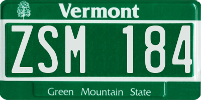 VT license plate ZSM184