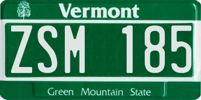 VT license plate ZSM185