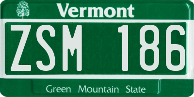 VT license plate ZSM186