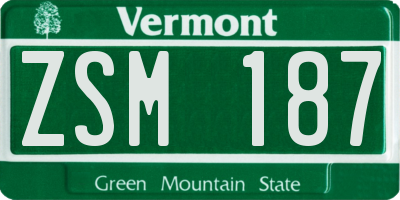 VT license plate ZSM187