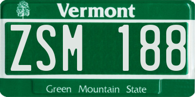 VT license plate ZSM188