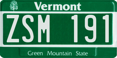 VT license plate ZSM191