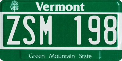 VT license plate ZSM198