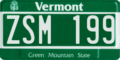 VT license plate ZSM199