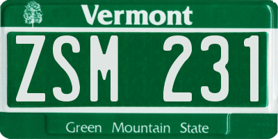 VT license plate ZSM231