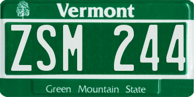 VT license plate ZSM244