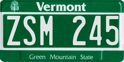 VT license plate ZSM245