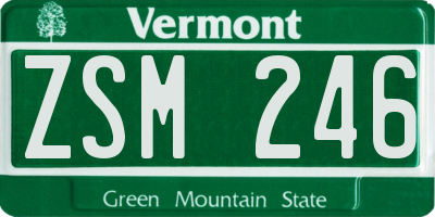 VT license plate ZSM246