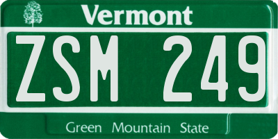 VT license plate ZSM249