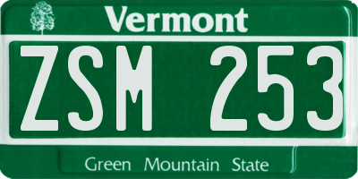 VT license plate ZSM253