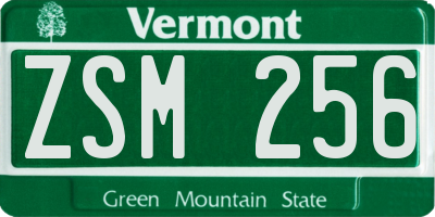 VT license plate ZSM256