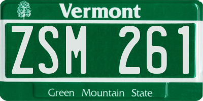 VT license plate ZSM261
