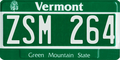 VT license plate ZSM264