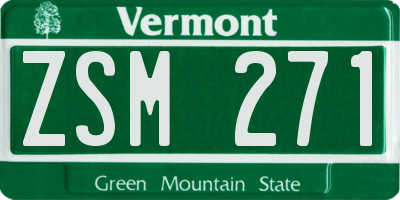 VT license plate ZSM271
