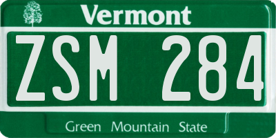 VT license plate ZSM284