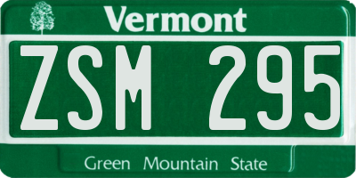 VT license plate ZSM295