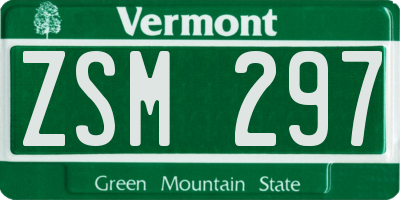 VT license plate ZSM297
