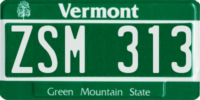 VT license plate ZSM313