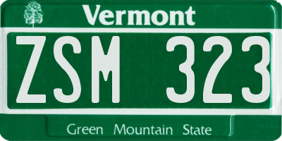 VT license plate ZSM323