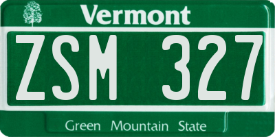 VT license plate ZSM327