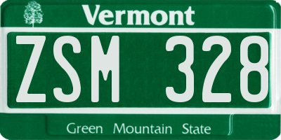 VT license plate ZSM328
