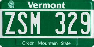 VT license plate ZSM329