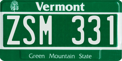 VT license plate ZSM331