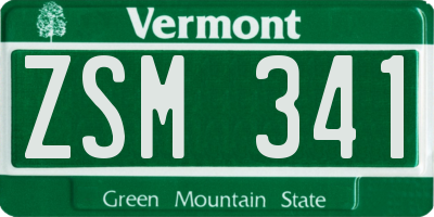 VT license plate ZSM341