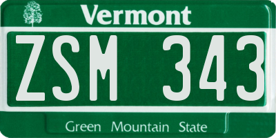 VT license plate ZSM343