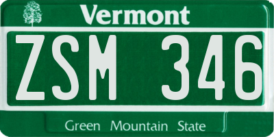 VT license plate ZSM346