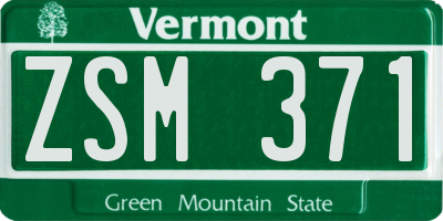 VT license plate ZSM371