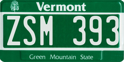 VT license plate ZSM393