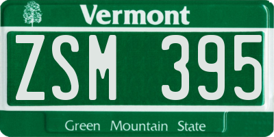 VT license plate ZSM395