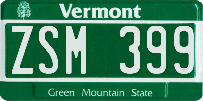 VT license plate ZSM399