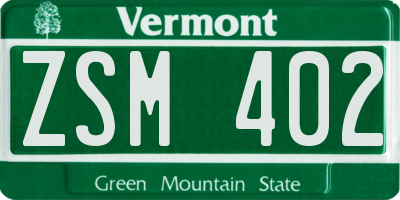 VT license plate ZSM402