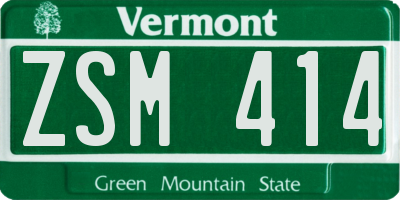 VT license plate ZSM414