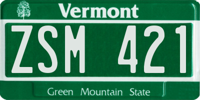 VT license plate ZSM421