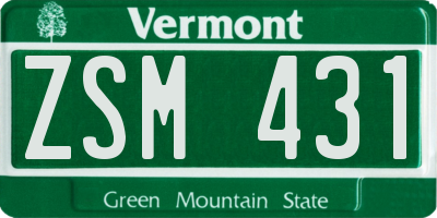 VT license plate ZSM431