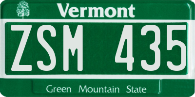 VT license plate ZSM435