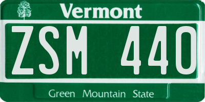 VT license plate ZSM440